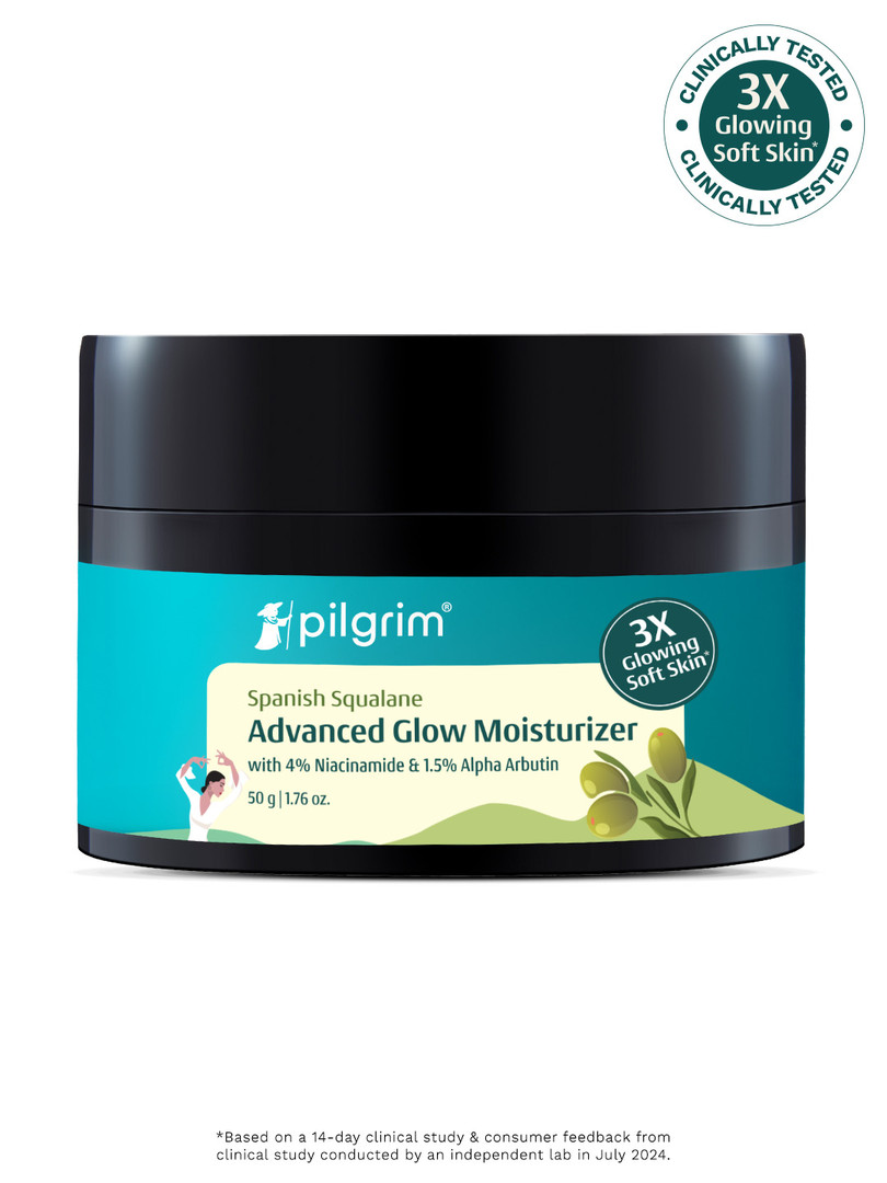 Pilgrim Squalane Glow Moisturizer with Vitamin C & Niacinamide For Bright,Even-Toned Skin